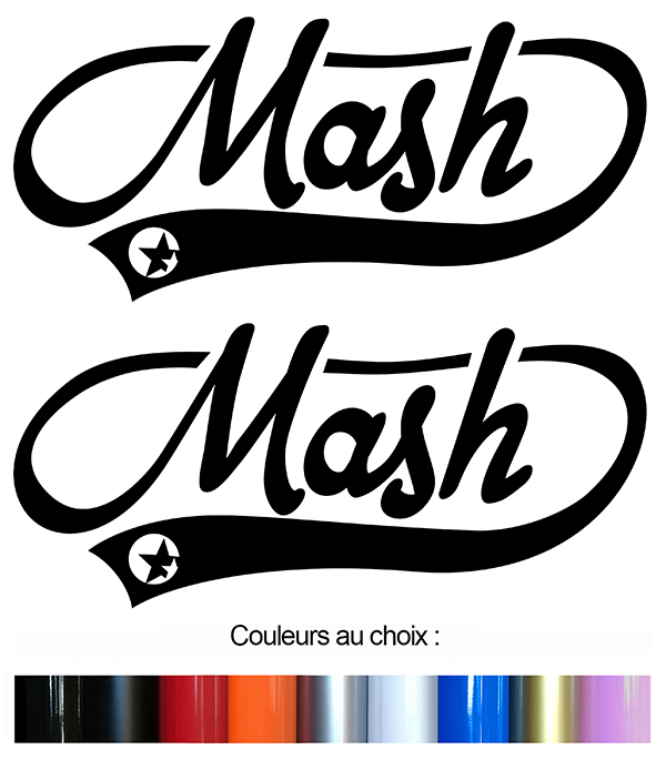 Sticker 2 X MASH  : Couleur Course