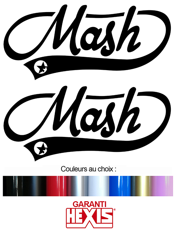 Sticker 2 X MASH  : Couleur Course