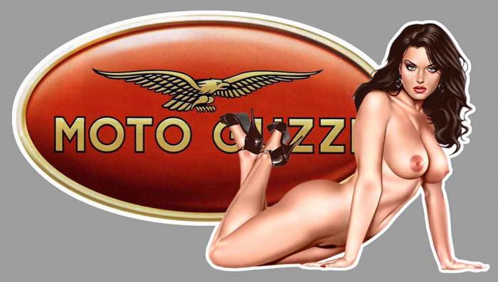 Sticker PINUP MOTO GUZZI  : Couleur Course