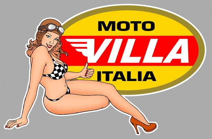 Sticker MOTO VILLA PINUP : Couleur Course