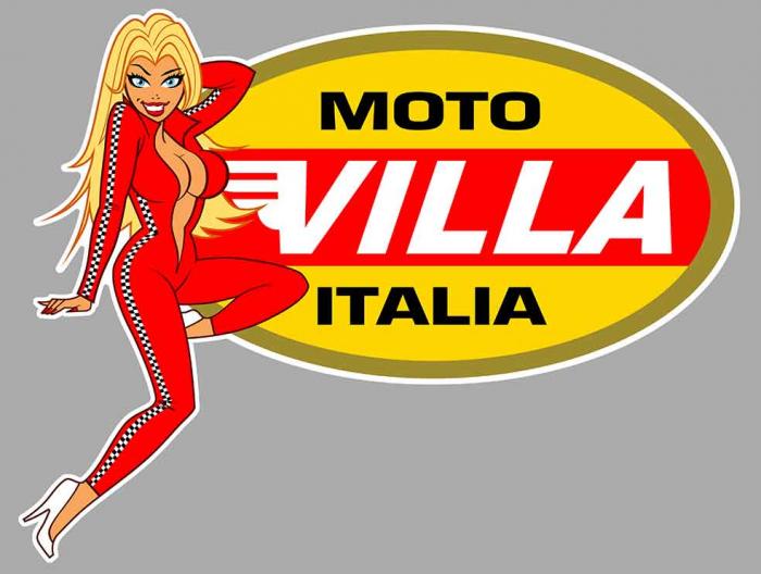 Sticker MOTO VILLA PINUP : Couleur Course