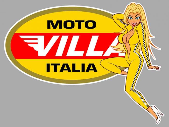 Sticker MOTO VILLA PINUP : Couleur Course