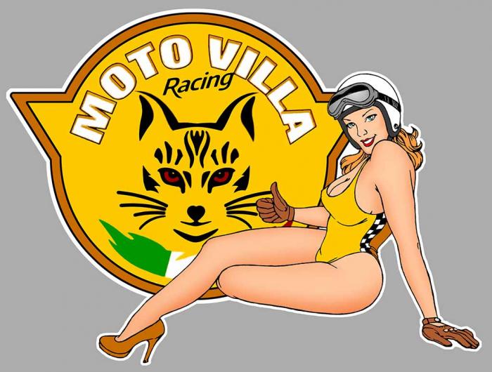 Sticker MOTO VILLA PINUP : Couleur Course