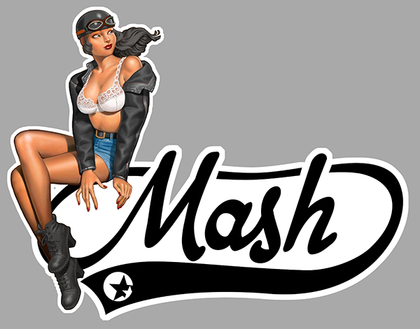 Sticker MASH PINUP : Couleur Course