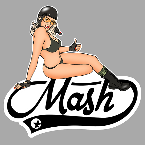 Sticker MASH PINUP : Couleur Course