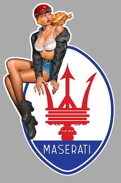 Sticker PINUP MASERATI : Couleur Course