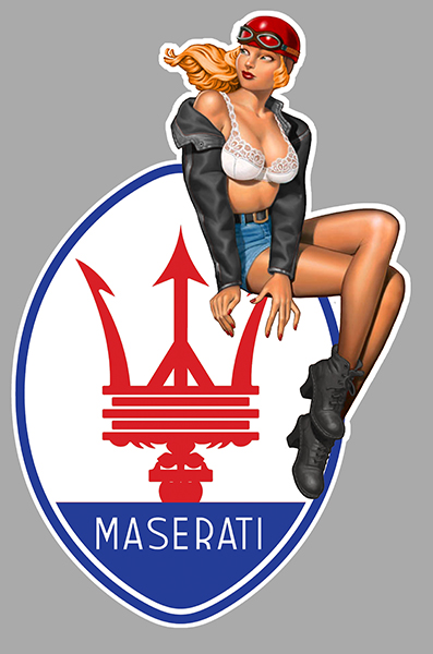 Sticker PINUP MASERATI : Couleur Course