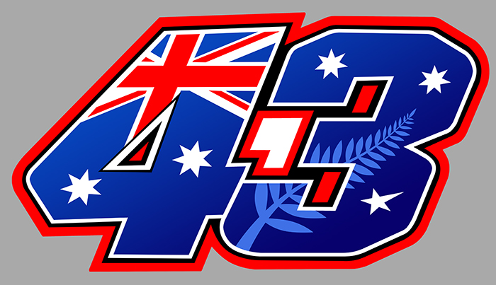 Sticker JACK MILLER #43 MOTO GP : Couleur Course