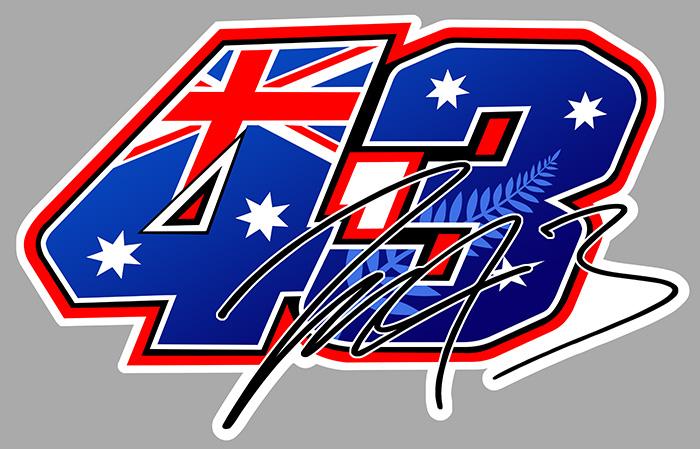 Sticker JACK MILLER #43 MOTO GP : Couleur Course