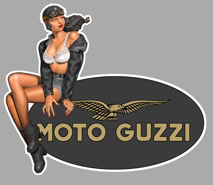 Sticker PINUP MOTO GUZZI  : Couleur Course