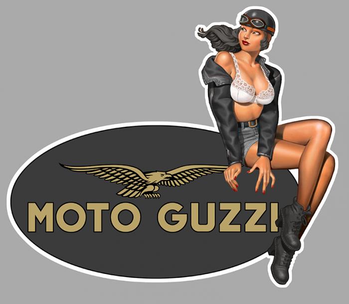 Sticker PINUP MOTO GUZZI  : Couleur Course