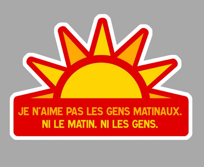 Sticker JE N'AIME PAS LES GENS : Couleur Course