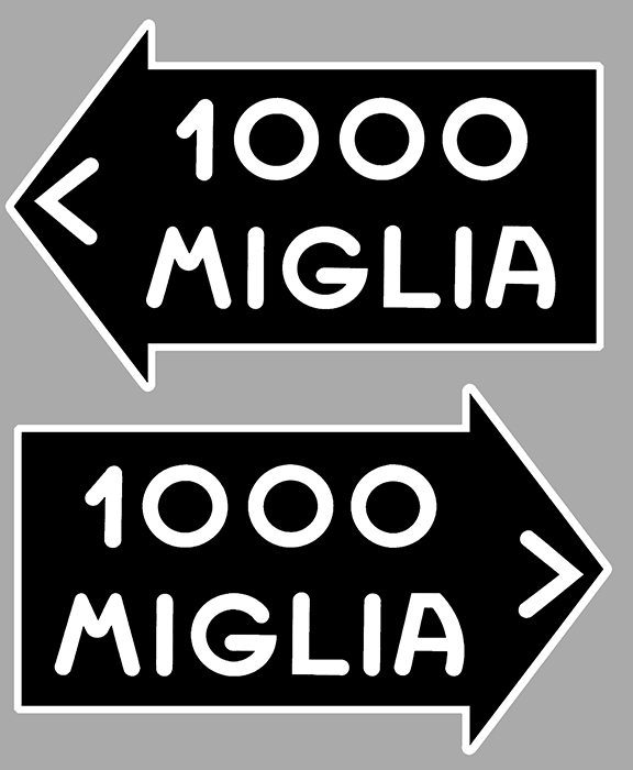 Sticker 2 X 1000 MIGLIA : Couleur Course