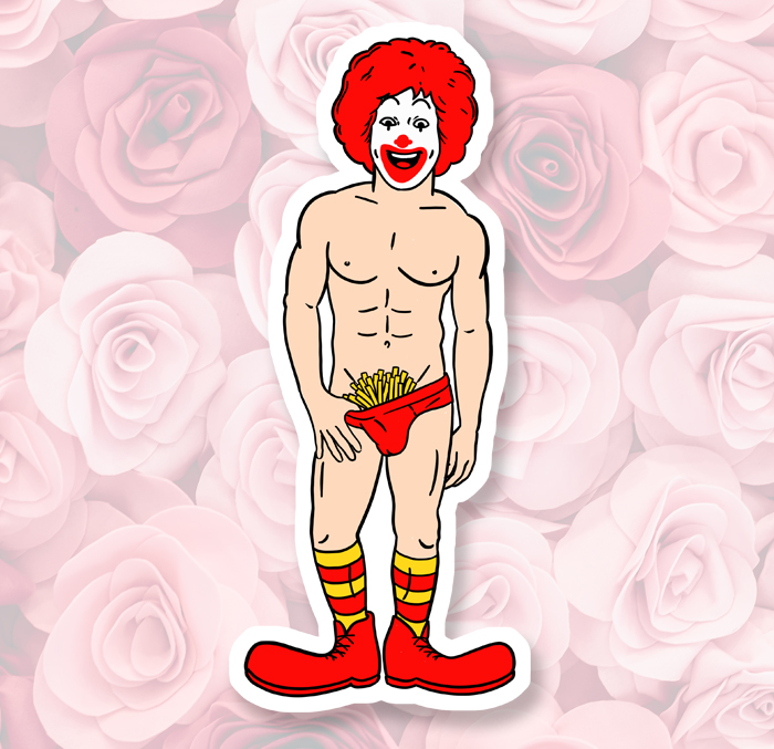 Sticker McDONALD CLOWN SEXY GAY : Couleur Course