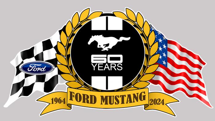 Sticker FORD MUSTANG ANNIVERSAIRE 60 ANS : Couleur Course