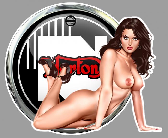 Sticker PINUP NORTON : Couleur Course