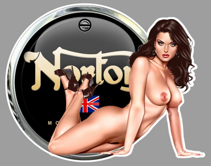 Sticker PINUP NORTON : Couleur Course