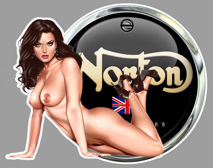 Sticker PINUP NORTON : Couleur Course