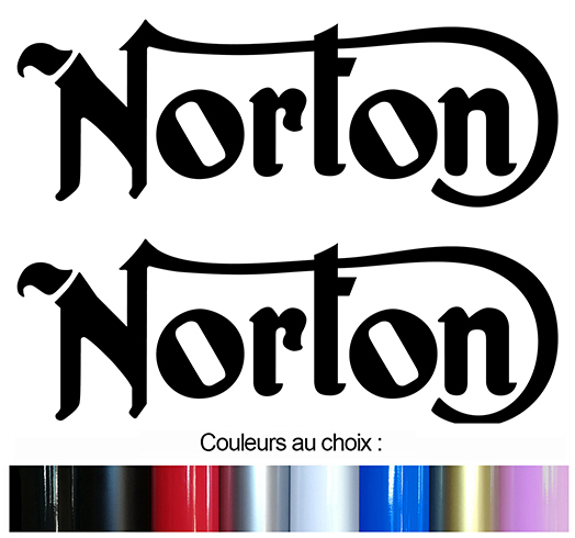 Sticker 2 X NORTON : Couleur Course