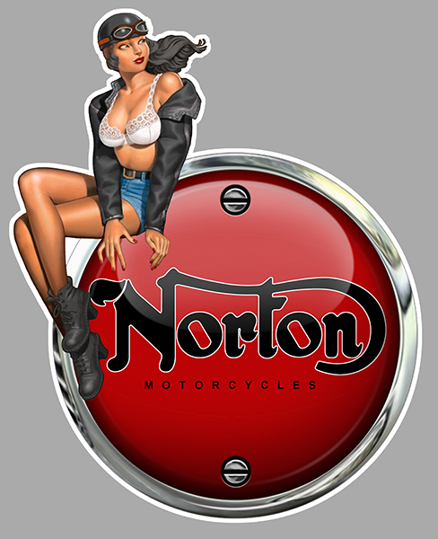 Sticker PINUP NORTON : Couleur Course