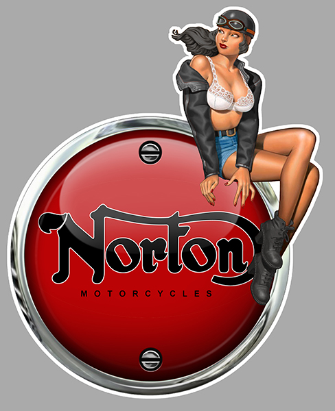 Sticker PINUP NORTON : Couleur Course