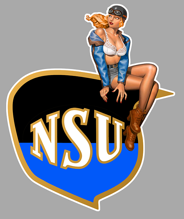 Sticker NSU PINUP : Couleur Course