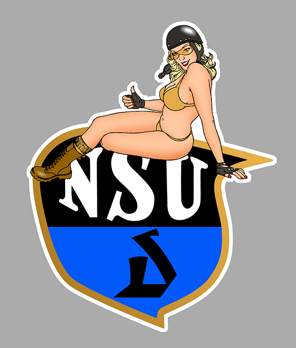 Sticker NSU PINUP : Couleur Course
