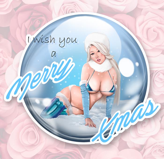 Sticker PINUP SEXY NOEL : Couleur Course