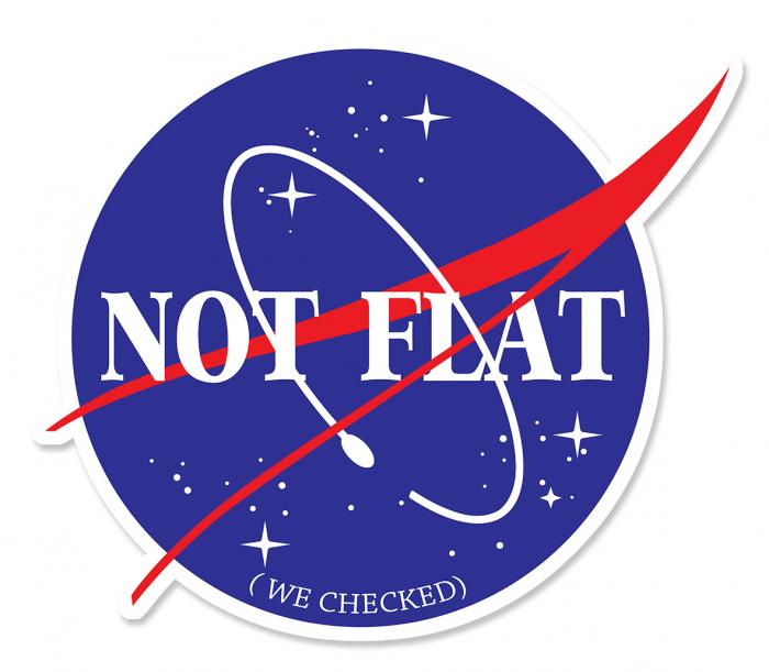 Sticker NASA NOT FLAT EARTH : Couleur Course