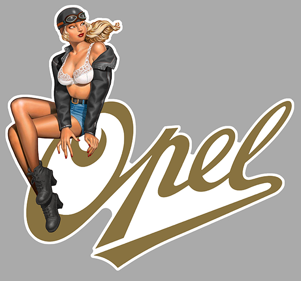 Sticker PINUP OPEL : Couleur Course