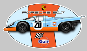 Sticker GULF PORSCHE : Couleur Course