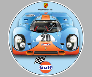 Sticker GULF PORSCHE : Couleur Course