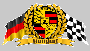 Sticker PORSCHE LAURIERS PA059 : Couleur Course