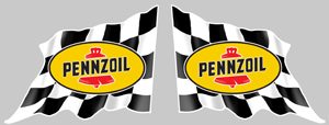 Sticker 2 X PENNZOIL DRAPEAUX : Couleur Course