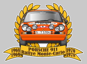 Sticker PORSCHE 911 MONTE CARLO PA138 : Couleur Course