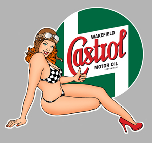 Sticker PINUP CASTROL PA142 : Couleur Course