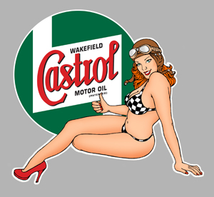 Sticker PINUP CASTROL PA143 : Couleur Course