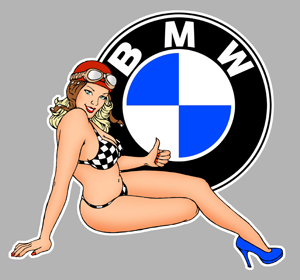 Sticker PINUP BMW PA154 : Couleur Course