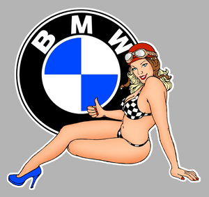 Sticker PINUP BMW PA155 : Couleur Course