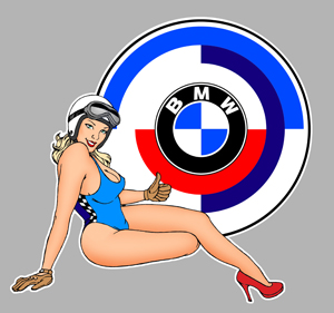 Sticker PINUP BMW PA168 : Couleur Course