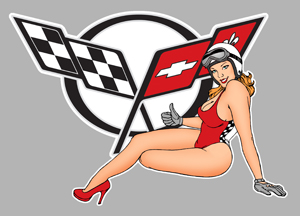 Sticker PINUP CORVETTE : Couleur Course