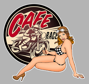 Sticker PINUP CAFE RACER PA177 : Couleur Course