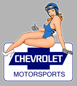 Sticker  PINUP CHEVROLET : Couleur Course