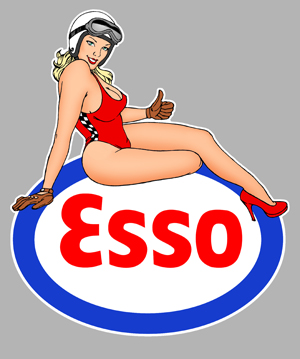 Sticker PINUP ESSO PA186 : Couleur Course