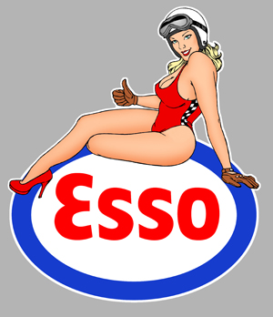 Sticker PINUP ESSO PA187 : Couleur Course