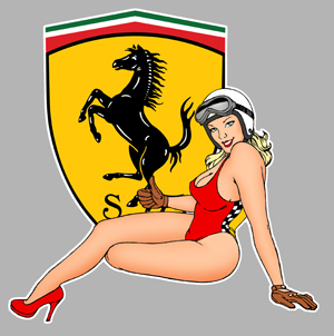 Sticker PINUP FERRARI PA189 : Couleur Course