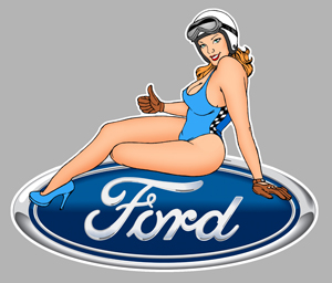 Sticker PINUP FORD PA191 : Couleur Course