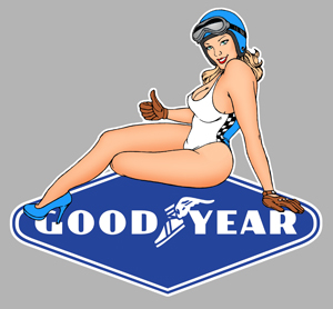 Sticker PINUP GOODYEAR PA195 : Couleur Course