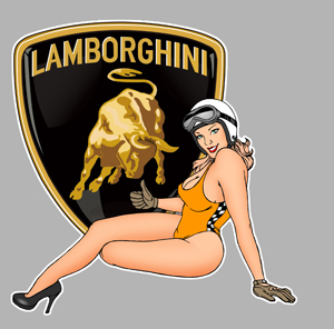 Sticker PINUP LAMBORGHINI PA219 : Couleur Course