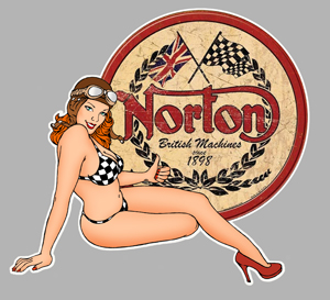 Sticker PINUP NORTON : Couleur Course